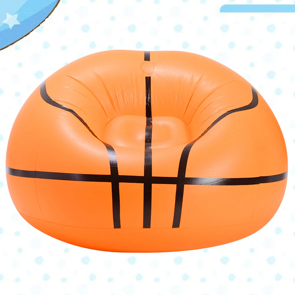 

Blow up Couch Basketball Sofa Inflatable Lounge Chair Outdoor Orange Foldable Individual