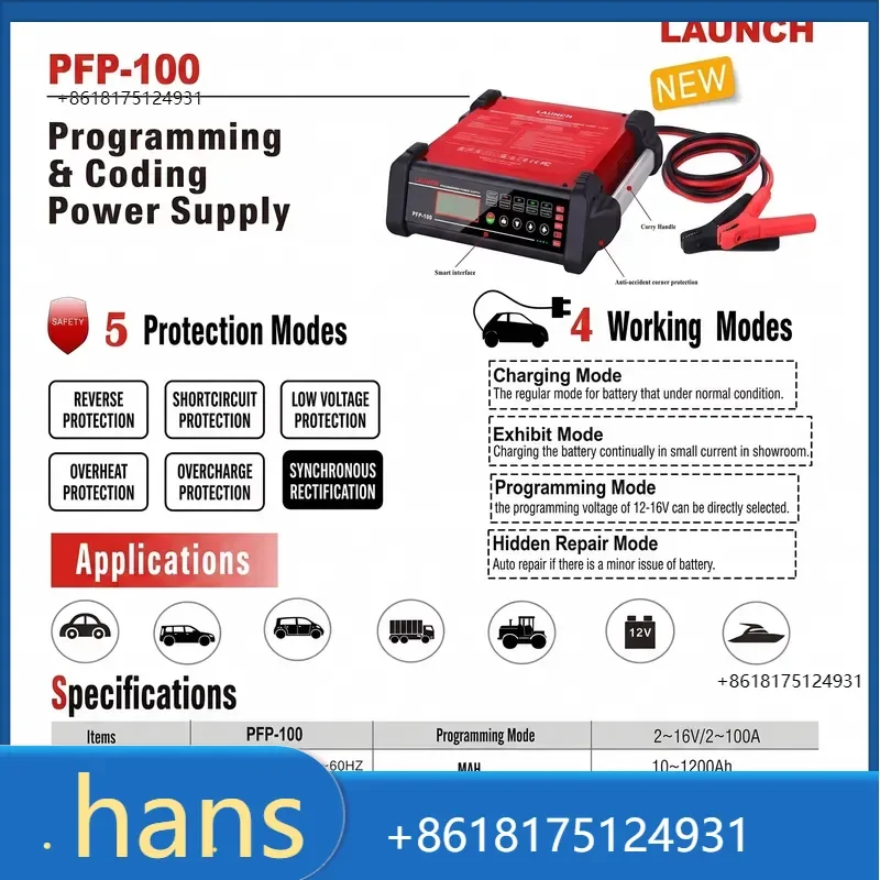 2026 Factory Direct Sales PFP100 PFP-100 Programming Flash Power Car Diagnostic Battery Charger and Maintainer with