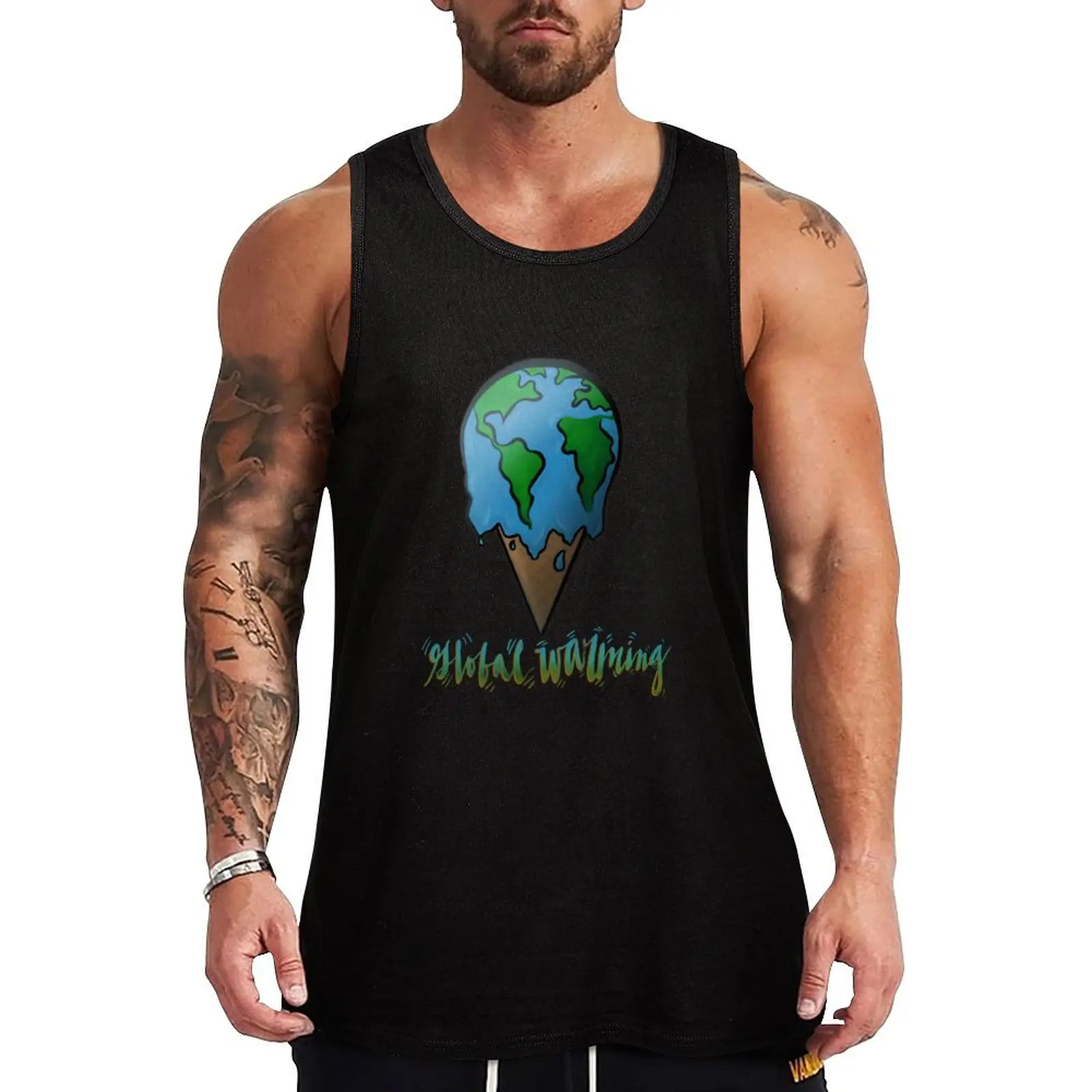 

GLOBAL WARMING Tank Top plain t-shirt t-shirt gym man male top