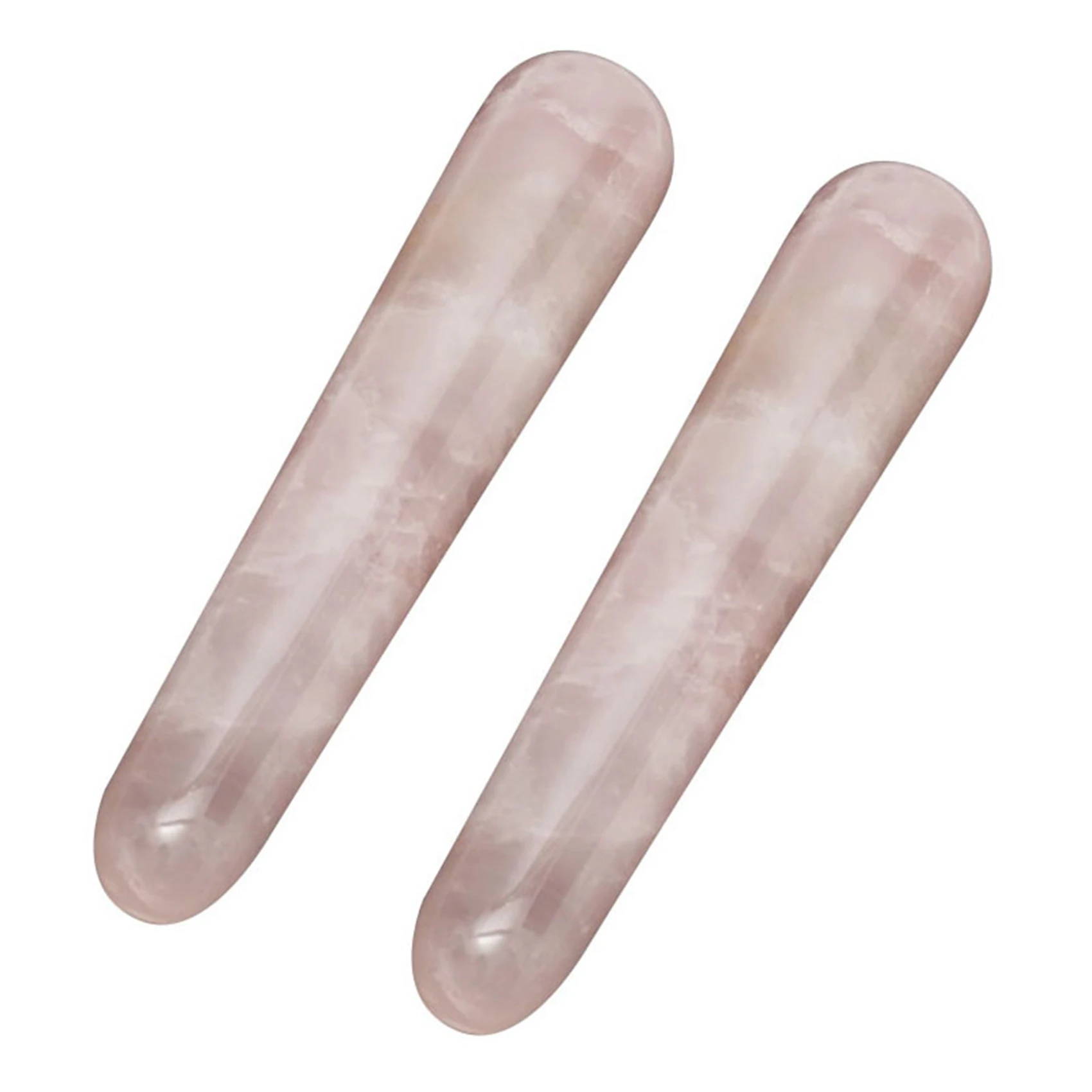 

B64B-2X Natural Rose Quartz Crystal Yoni Wands Gemstone Rocks Massage