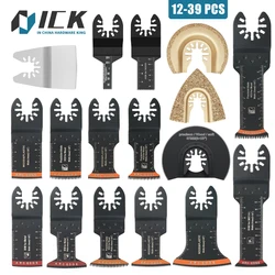 Japanese Tooth Carbide Oscillating Saw Blade Kit 10-39Pcs Arc Edge Oscillating Multitool Blades Precise Cut for Wood PVC Iron