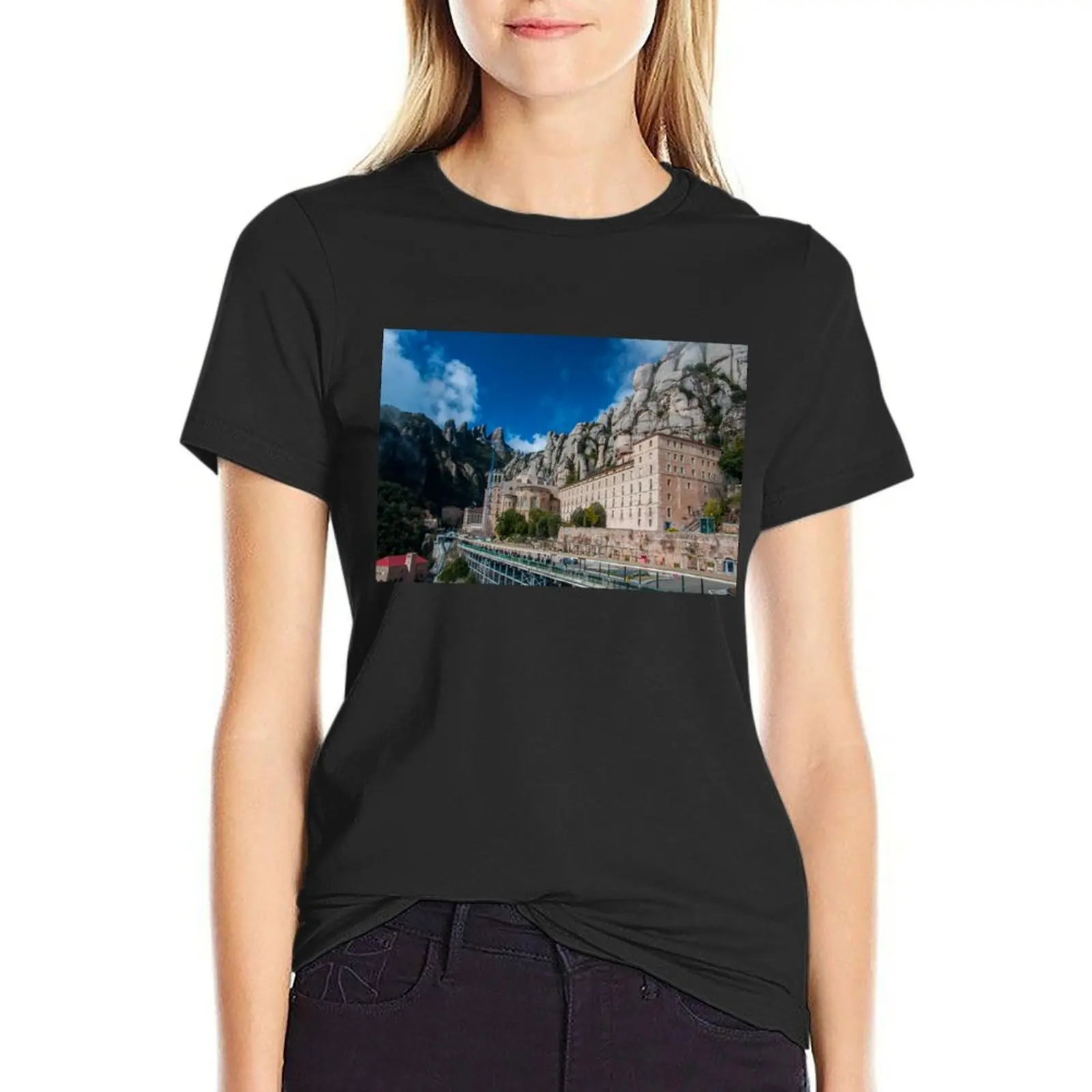 Montserrat monastery T-Shirt hippie clothes graphics Woman fashion