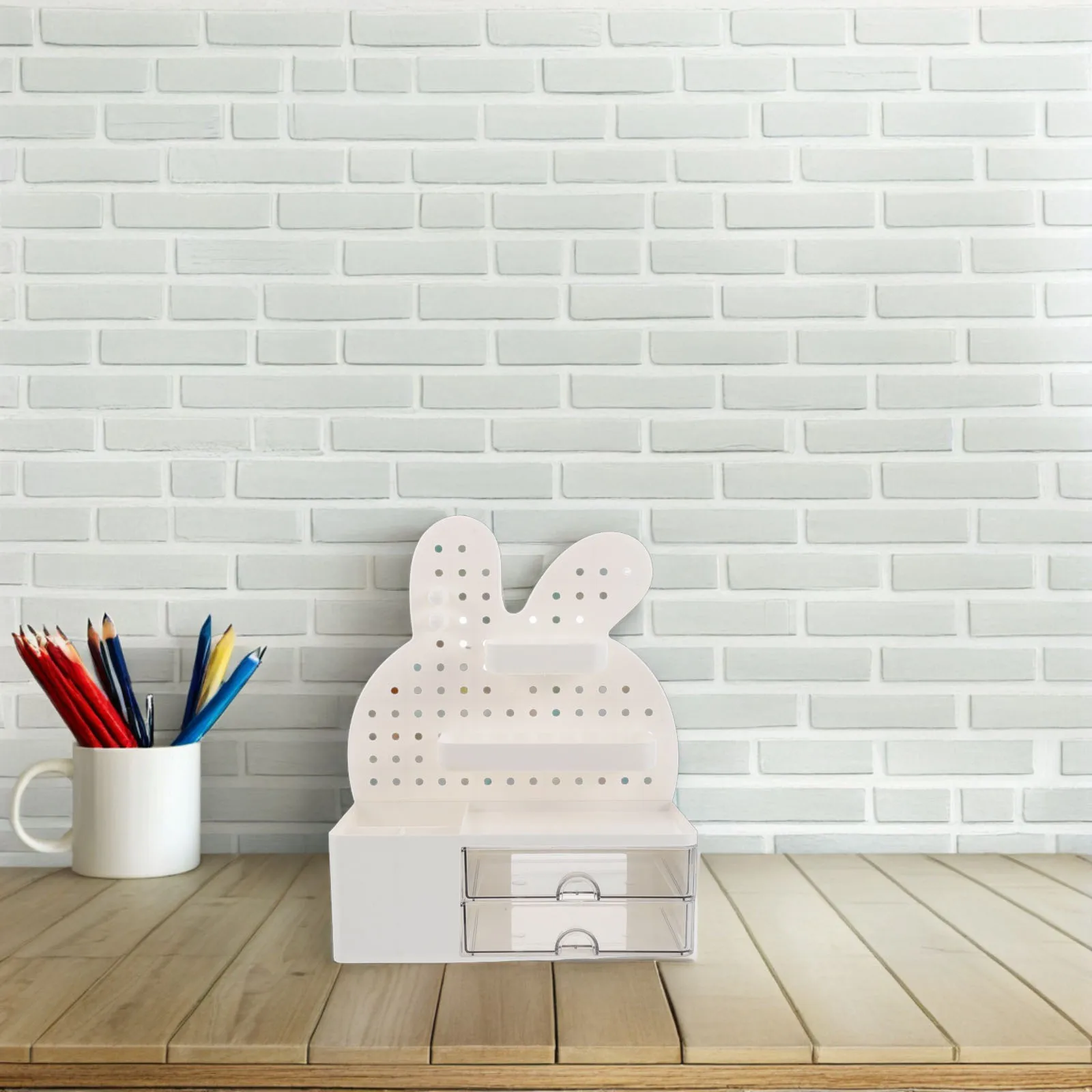 Настольный органайзер с перфорированной доской и ящиками