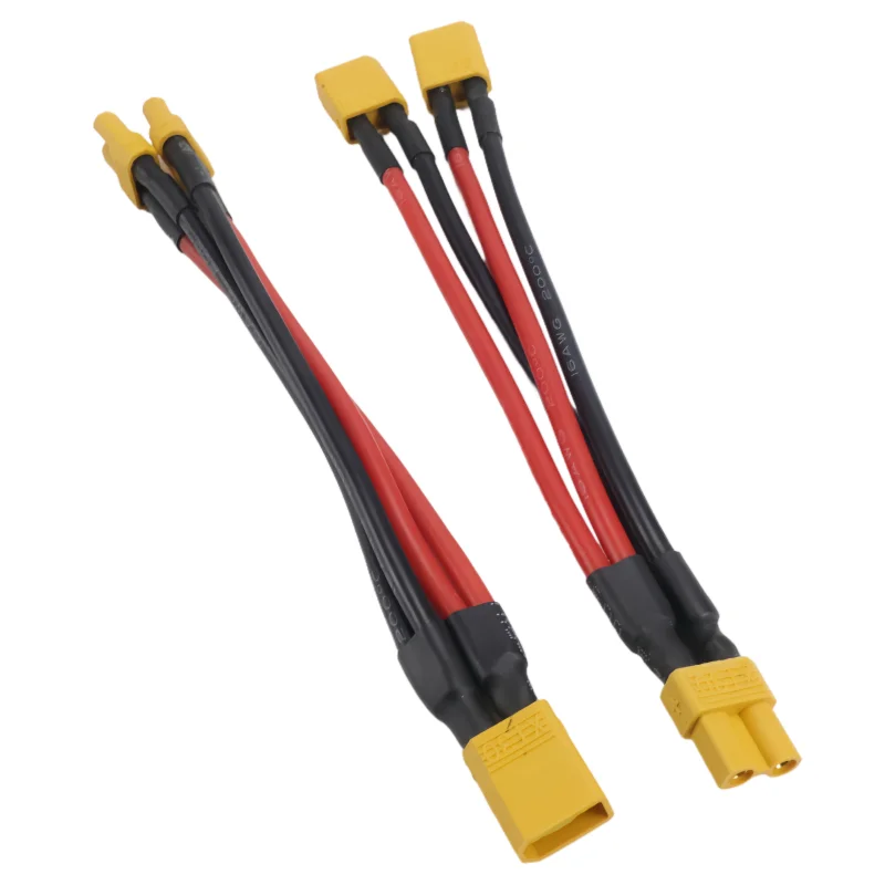 RC XT30 to XT30 1 to 2  Parallel Battery Connector Cable Dual Extension Y Splitter Silicone Wire for RC Battery ESC