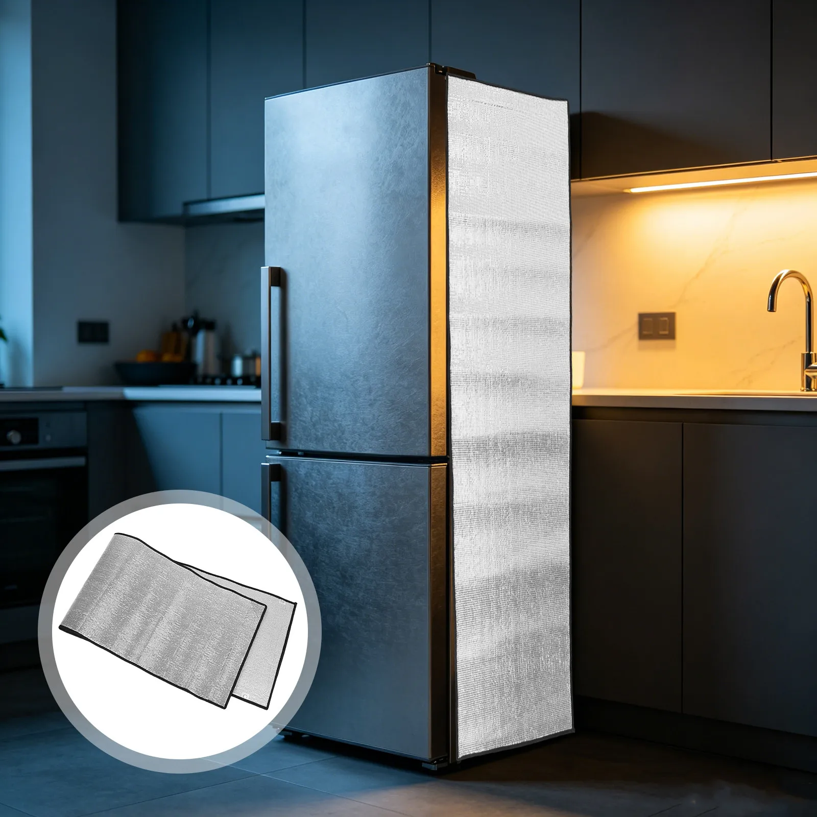Outdoor Fridge Cover Uv Resistant 170x50cm Aluminum Film Insulated Upright Freezer Blanket Sun Shade Weatherproof Refrigerator