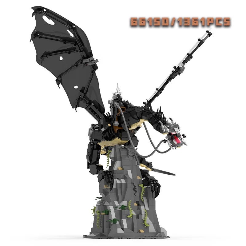 1361pcs Witch King Fell Beast Building Blocks Set Toy,Medieval MOC Nazgul Dragon Model Kit for Adults & Kids, Fans Boy Girl Gift