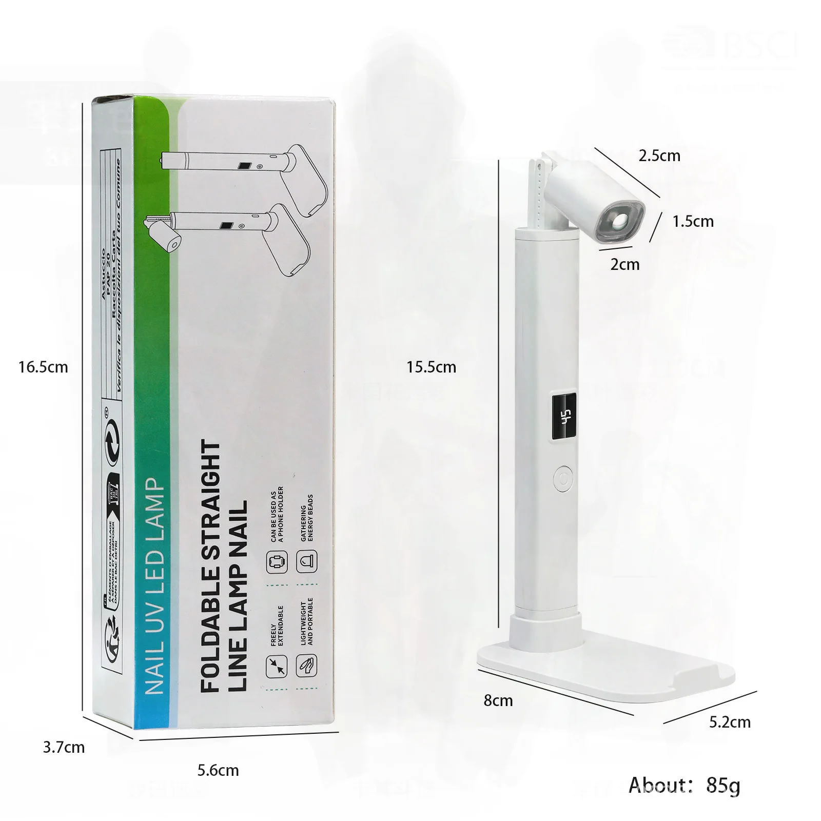 Lampada per manicure portatile portatile Mini accumulo di energia Fototerapia Lampada da forno per unghie Strumento professionale per salone di bellezza Bianco