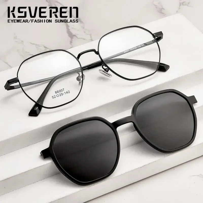 Модные очки для мужчин и женщин, очки для чтения, винтажные многоугольные магнитные солнцезащитные очки, оптическая оправа для очков по рецепту