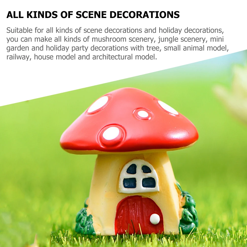 

12 Pcs Micro Landscape Mushroom Ornaments Mini Decorative Mushrooms Figurine Miniature Figurines Figures Resin Decorations