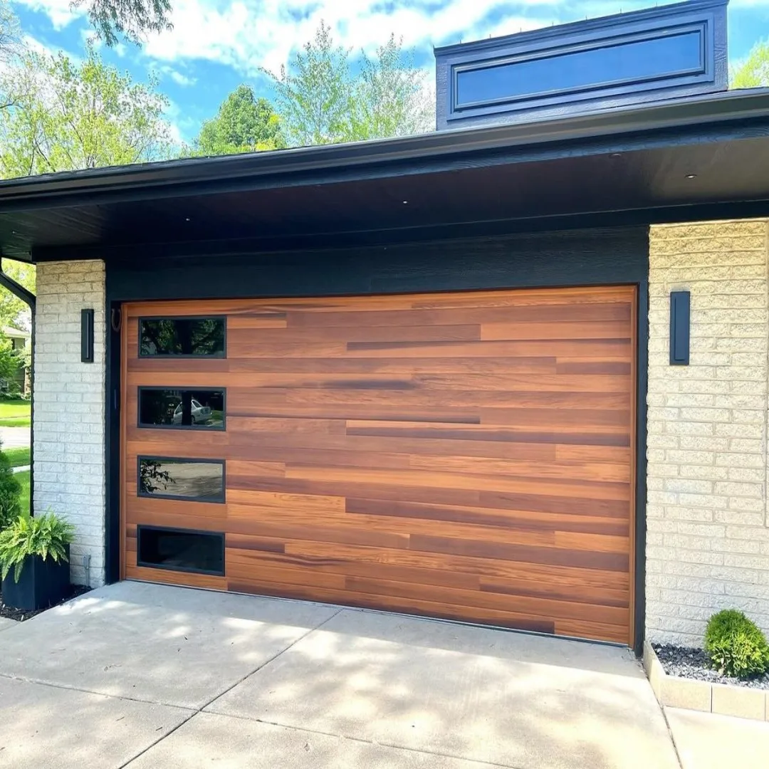 باب جراج زجاجي معزول من Edgydoor للمنزل - باب جراج من الزجاج المقسى ذو جزء مزدوج مع فتاحة أوتوماتيكية، مقاومة للطقس،