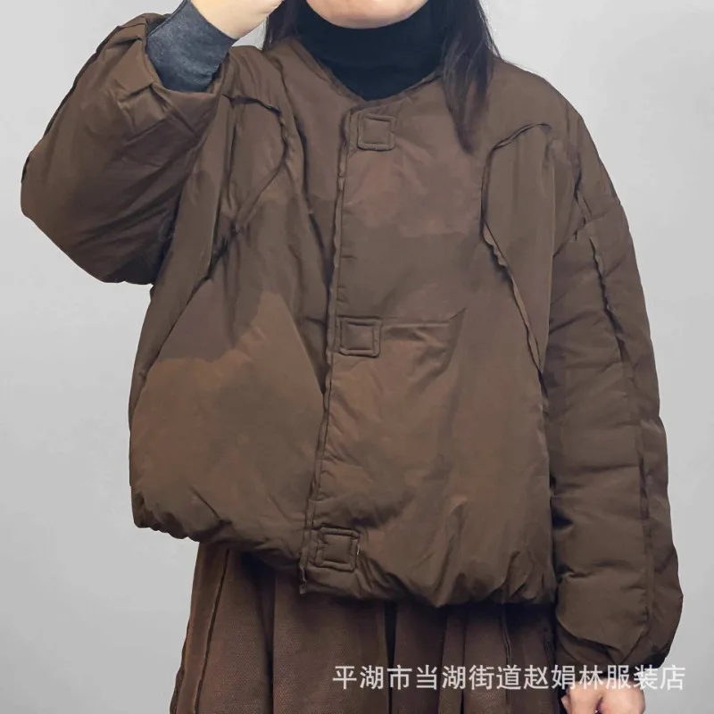 

New Women's Loose Autumn Winter Warm Puffer Jacket Japanese Loose Down Coat White Duck Down Snow Clothes Women Parkas Loose Tops