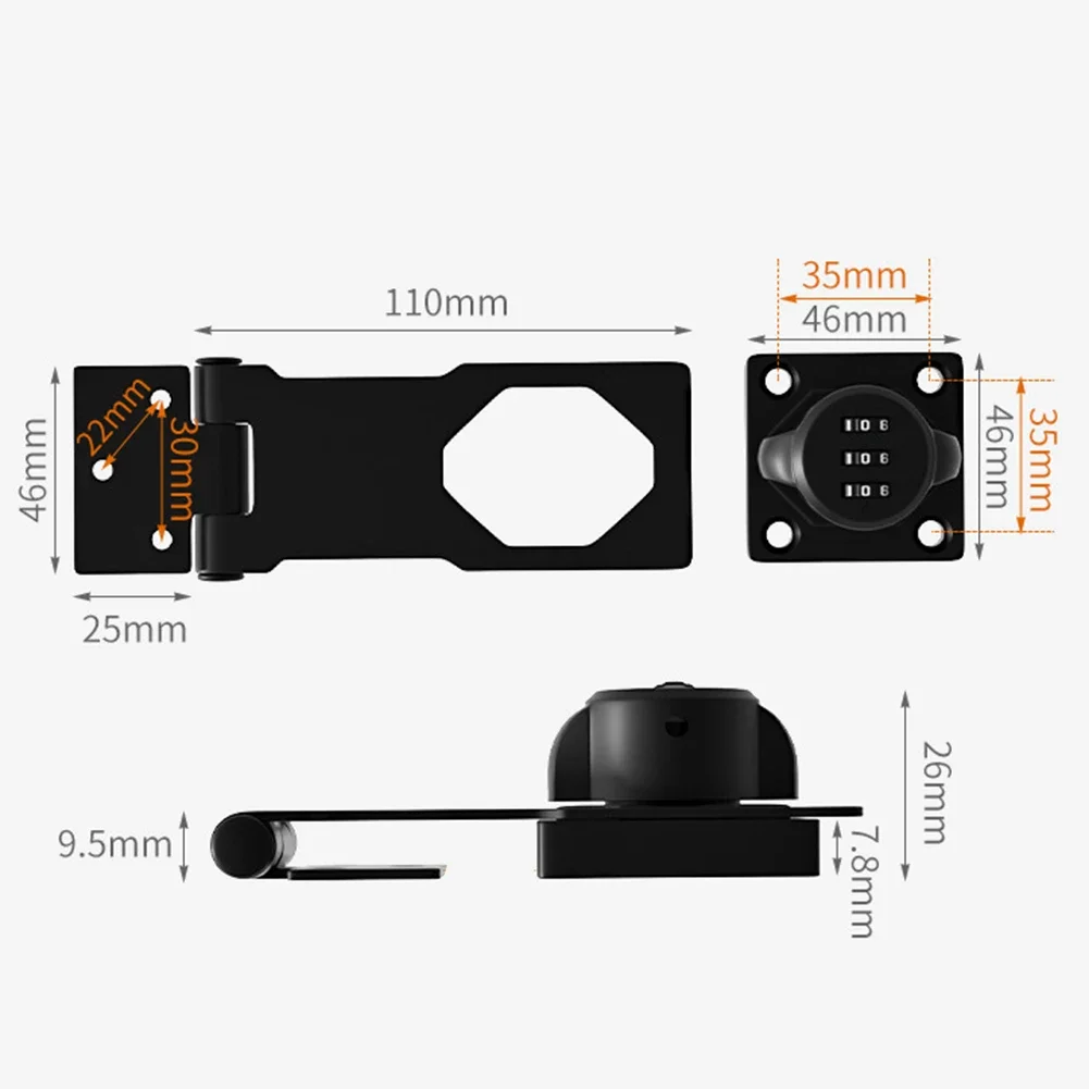 Drill Hole Diameter 3.5 Cm Hasp Lock Long-lasting Performance Rust Resistant Construction Compact Size For Locking