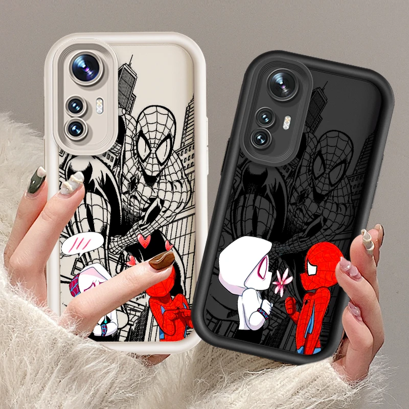 Marvel Spider-Man Cartoon For Xiaomi 12T 11 Lite Poco F5 F4 F3 F2 M3 Pro X5 X4 X3 GT 4G 5G Eye Ladder Cover Capa Fundas