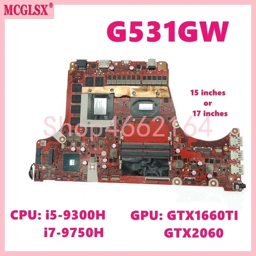 

G531GW i5 i7-9th Gen CPU GTX1660ti GTX2060 GPU Mainboard For Asus S5D S7D G731G G731GU G731GV G731GW G531GW Laptop Motherboard