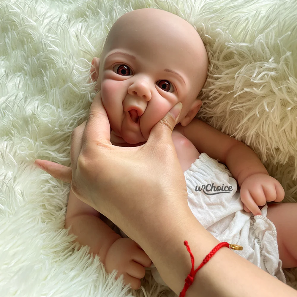 17 "ناعمة رائعتين سيليكون تولد من جديد دمية طفل رسمت باليد عمل فني رائع الوليد لحديثي الولادة جمع دمية عشاق الدمى