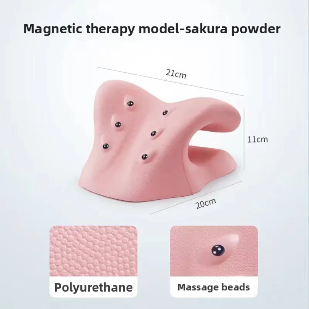 وسادة دعم الرقبة والكتف للتدليك المغناطيسي لمحاذاة العمود الفقري والعلاج بالضغط الإبري وجهاز تخفيف راحة الجر عنق الرحم