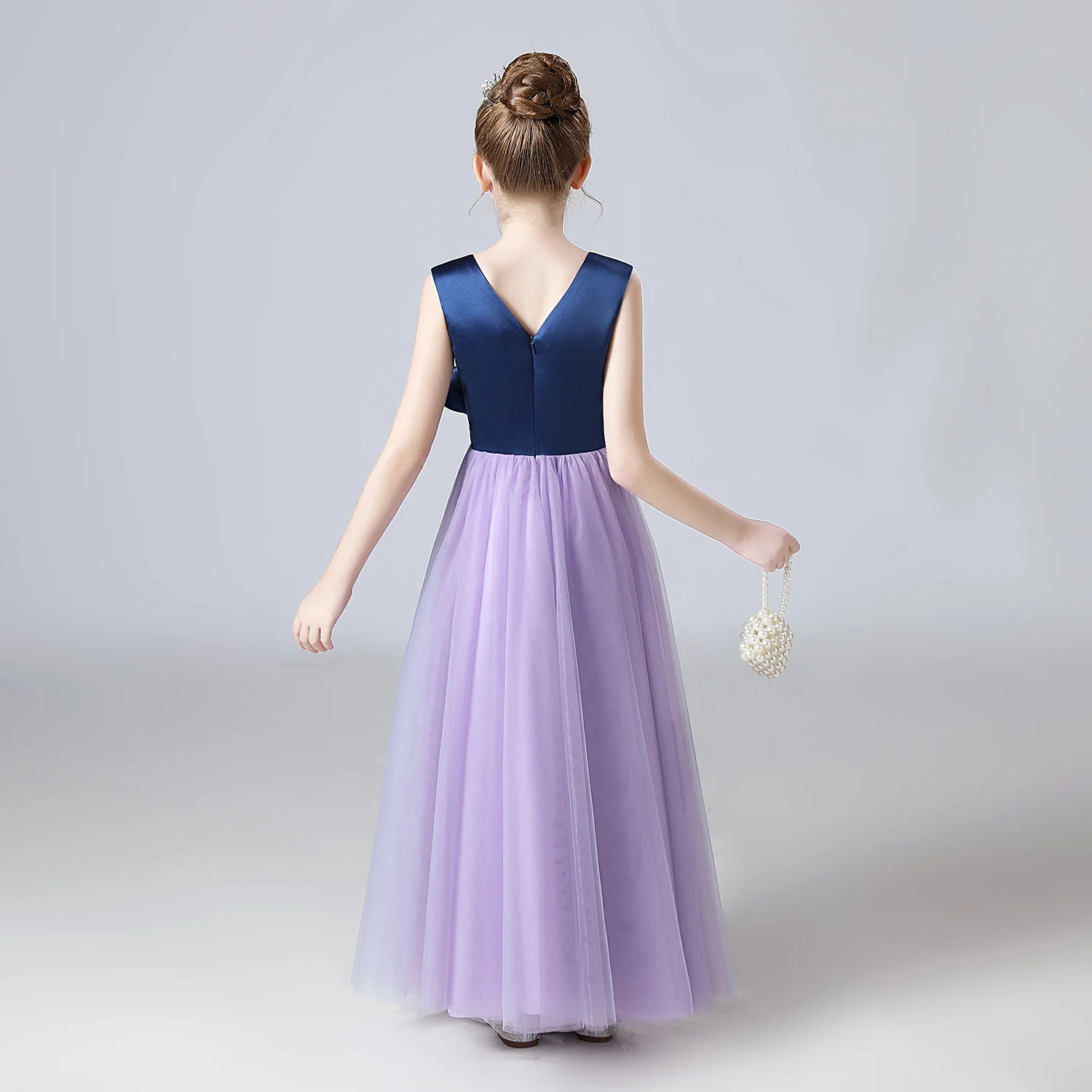 Yzygirls Geburtstags feier Kleid rücken frei Bogen Tüll Prinzessin Festzug Ballkleid Blumen mädchen Kleid Junior Brautjungfer