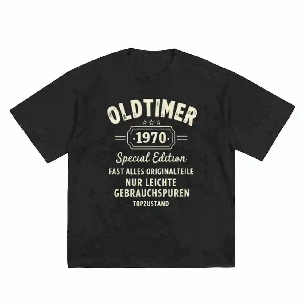 Oldtimer 1970 Vintage German Text 70s Retro 40 Years Short Sleeve Tee 100% Cotton T-Shirt