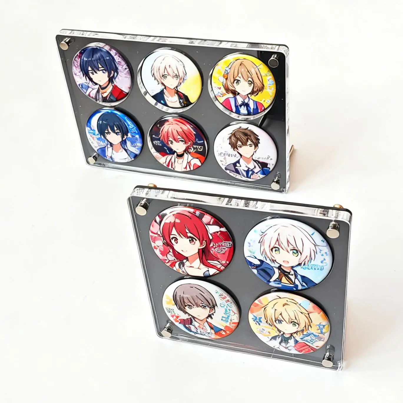 Black 58mm Acrylic Badge Display Stand Clear Dust-proof Showcase Case Thickened Sturdy Design Anime Pins Badges