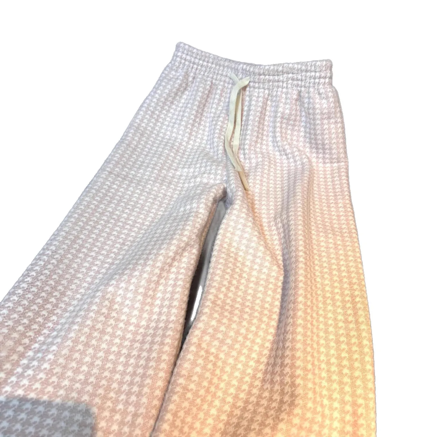 2025 Simple Fleece Plaid Pants for Women Winter College Style Youthful Straight Wide-Leg Pants