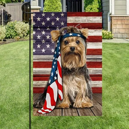 Yorkshire Terrier Dog Flag Charming Dog Wrapped in Glory Flag Graden Flag UUI GGX