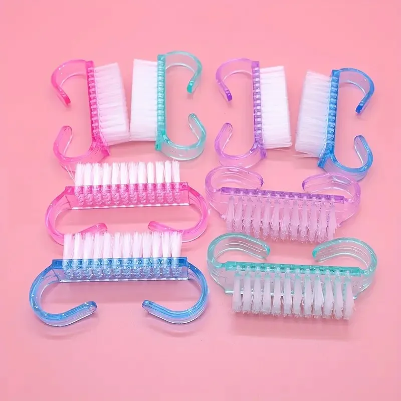 „Pro Nagelbürsten-Set – weiche, mehrfarbige Borsten |   Ergonomischer Hupengriff |   Staub- und Nagellackentferner |   Heim- und Salongebrauch