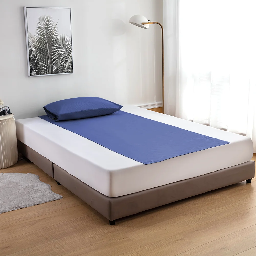 Navy Blue Earthing Half Sheet with Conductive Test Pen & Grounding Cord,Helps support healthy blood circulation.