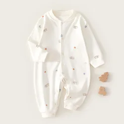 MILANCEL 0-2Y 2024 Autumn Baby Clothes Skin-friendly Underwear Newborn Romper Infant Cartoon Printed Seamless Jumpsuit Pajamas