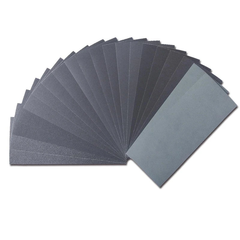 Sandpaper Variety Pack, 20PCS Sand Paper Assorted For Wood Metal Sanding, Wet Dry Sandpaper Sheets , 9 X 3.6 Inch Durable