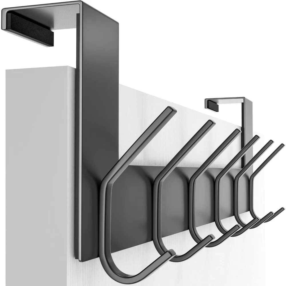 

Over The Door Hook - Black, No Assembly Required, Stainless Steel, Door Coat Rack for Entryway, Over Door Towel Hooks for Bathr