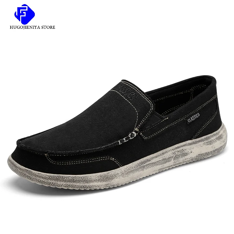 2023 Summer New Men\'s Canvas Boat Shoes Outdoor Lightweight Convertible Slip-On Loafer Fashion Casual Beach Shoes Big Size 48