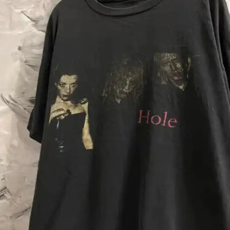 T-shirt vintage del tour 1999 con HOLE invecchiato degli anni '90