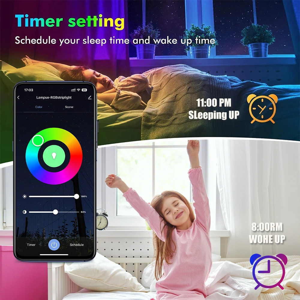 USB Flexible 5050 RGB LED Strip Lights Tape APP Control Color Changing for Room Decoration TV Backlight Music Sync DIY Lighting image 3