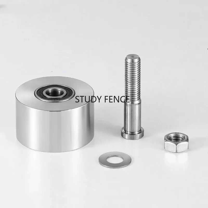 

1pc 201 Stainless Steel Flat Bearing Pulley Positioning Guide Wheel Solid Track Pulley Translation Wheel Hardware Accessories
