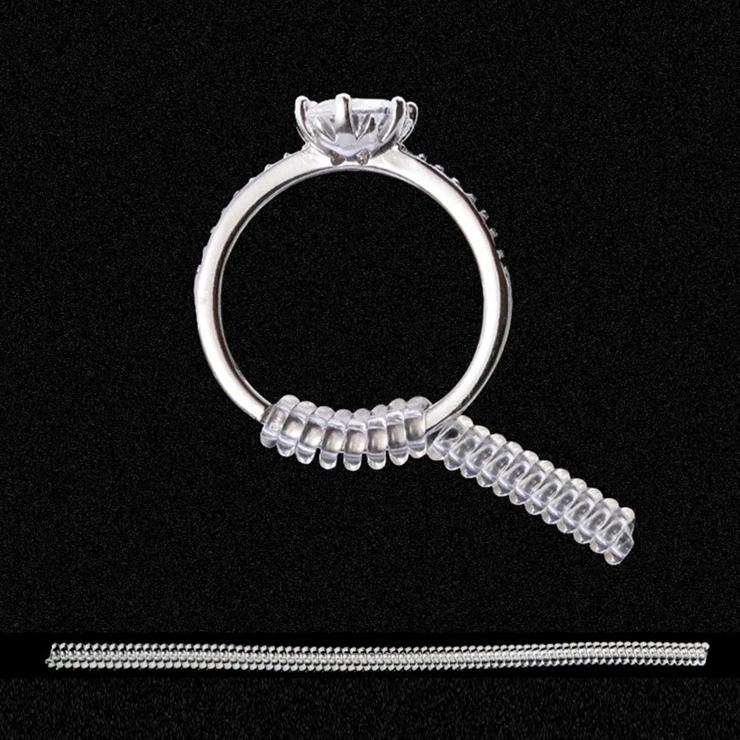Adjuster Ring Invisible Size Reducer Tools Spiral Spring Based Rings Adjust Transparent Tightener Resizing Tool Jewelry Guard