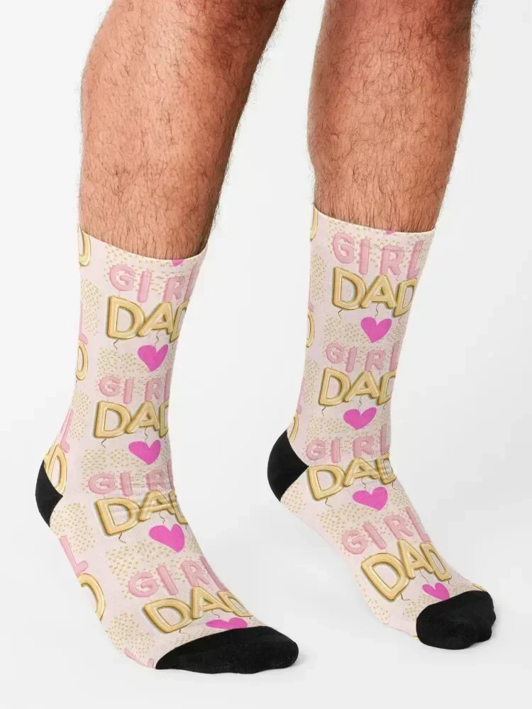 Pink Girl dad. Socks designer retro sheer heated Women Socks Men's