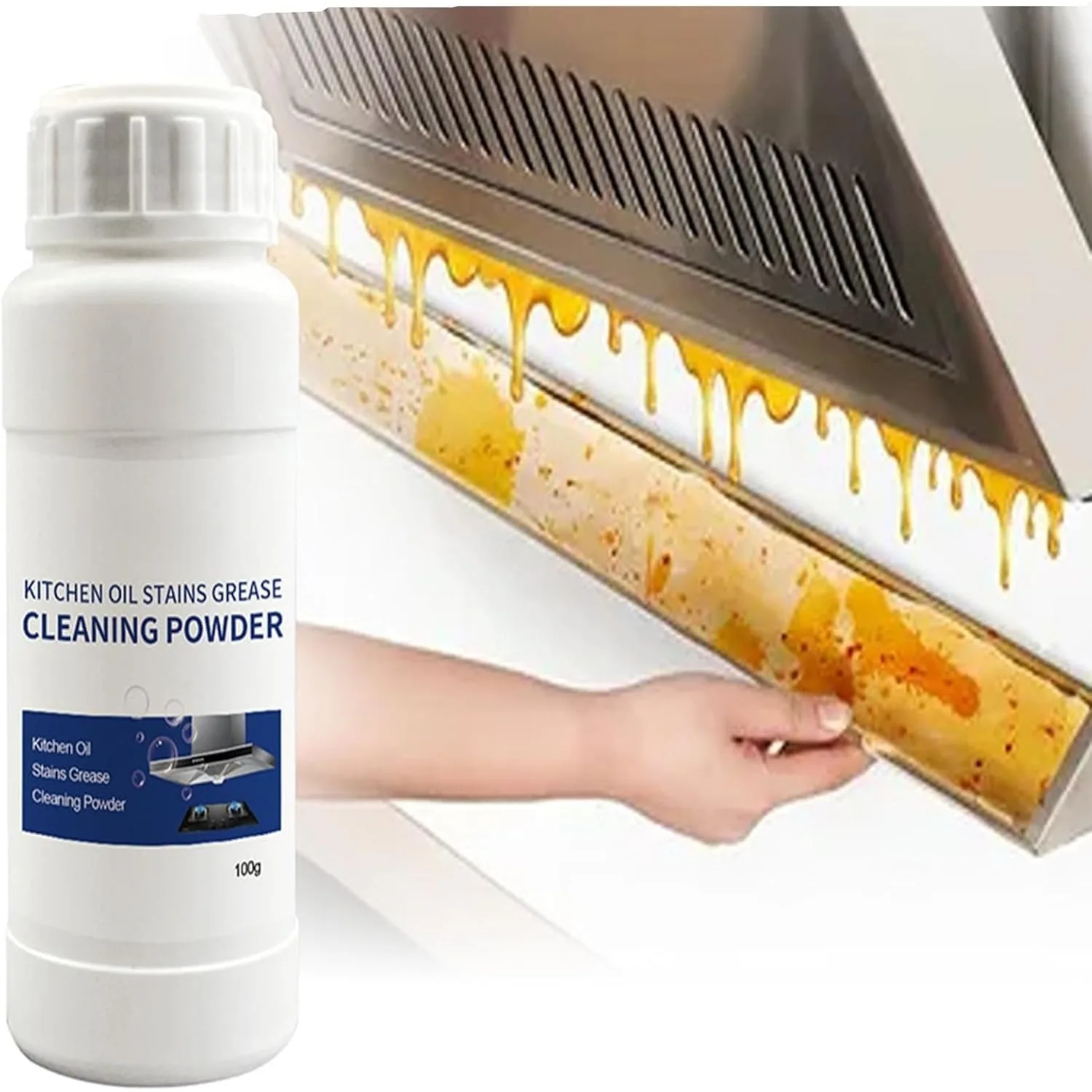 Kitchen degreaser powder is suitable for cleaning range hoods and stoves, removing rust and scale.