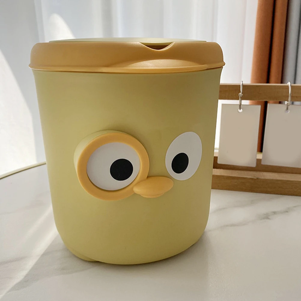 

Cartoon Flip Trash Can Office Cans Countertop Pp Storage Bins with Lids Small Desk
