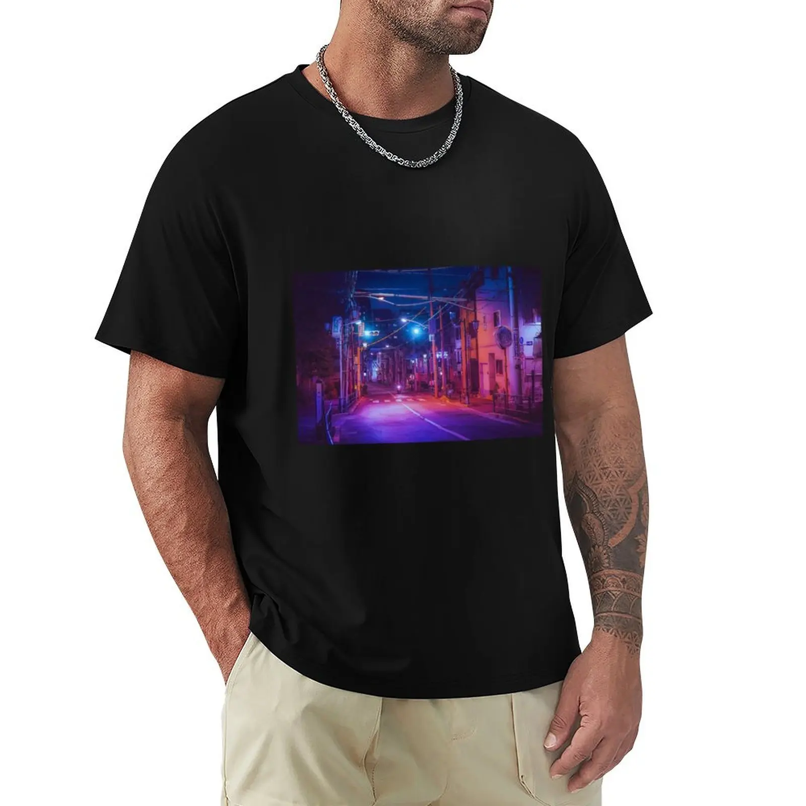 Replicant- Japan Night Photo T-Shirt essential t shirt vintage clothes funnys Aesthetic clothing men t shirts