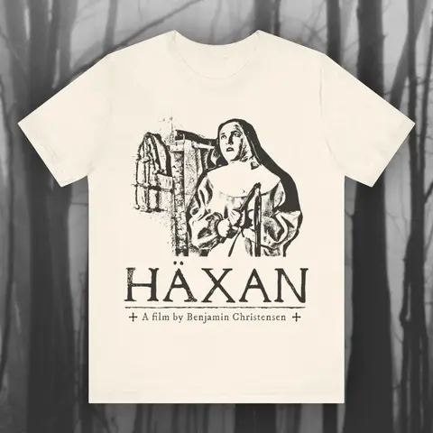 Haxan Silent Movie T-shirt Horror Movie T-shirt Witchcraft T-shirt Ghost Movie Black Magic Gothic Unisex Short-sleeved T-shirt