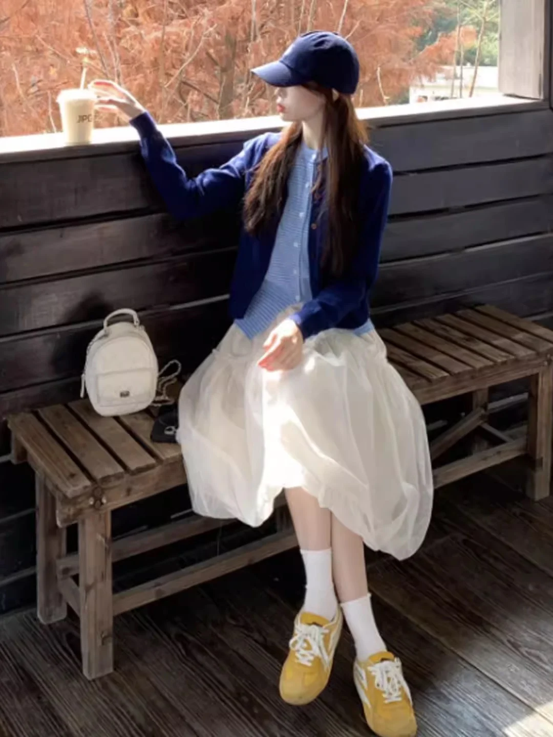 

Комплект в корейском стиле из двух предметов: милый и нежный образ, имитация двойки (топ и юбка), весна 2026, модный женский комфортный облегающий крой