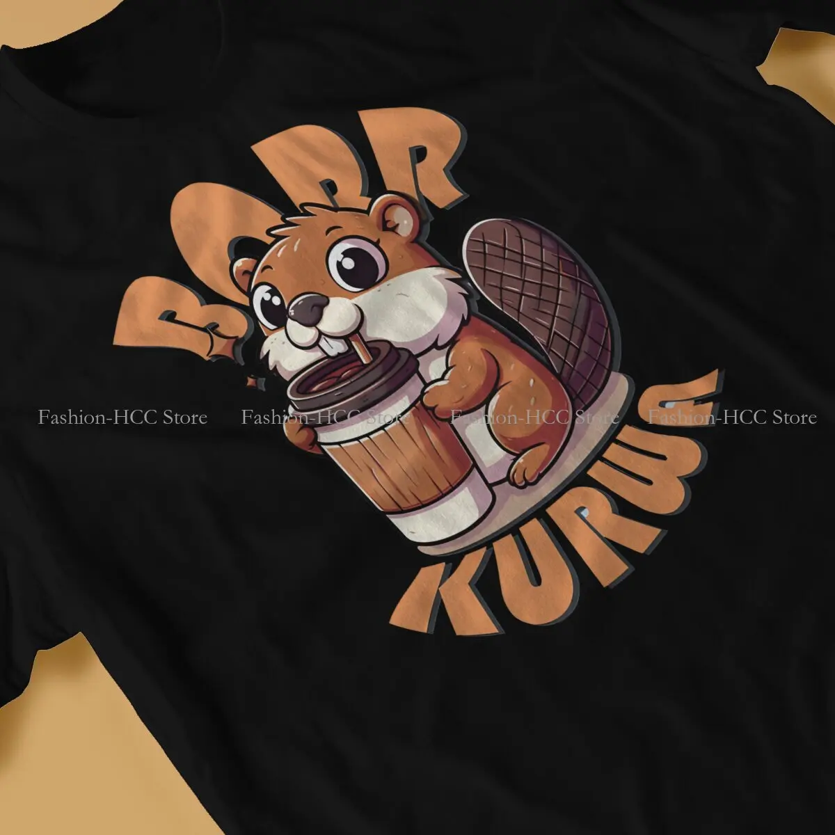 Coffee Bober Beaver T Shirt Classic Teenager Grunge Loose Crewneck TShirt Top sell  Harajuku Men's Clothes