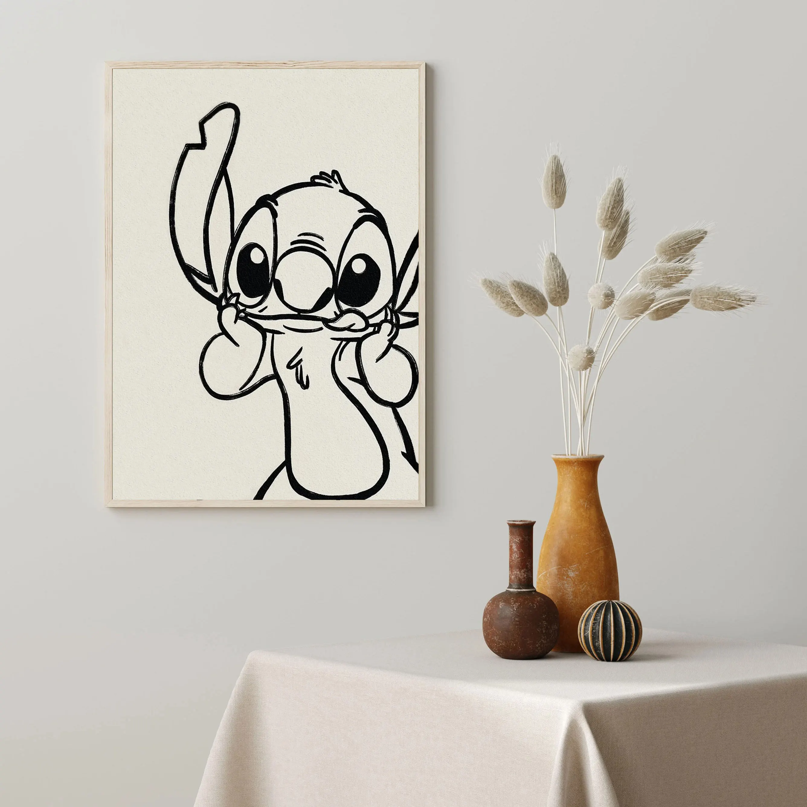 

MINISO Disney Stitch Print Sketch "Lilo & Stitch" Movie Bohemian Style Wall Art Home Decor Children's Room Canvas Poster