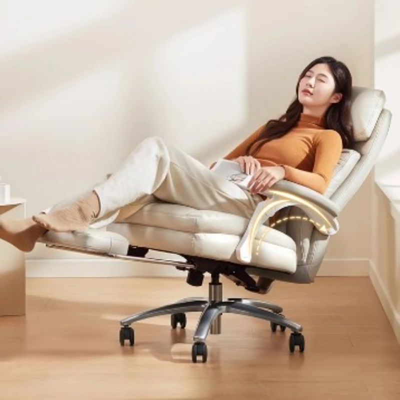 White Recliner Office Chair Relax Rotating High Back Computer Chair Ergonomic Designer Cadeira De Escritorio Office Furniture