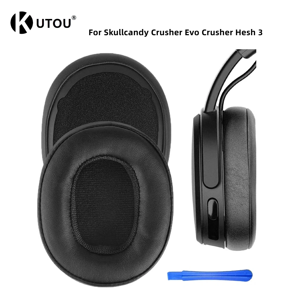 

KUTOU Ear Pads Replacement for Skullcandy Hesh 3 Hesh EVO Hesh ANC Headphone Ear Cushions with Protein Leather Memory Foam