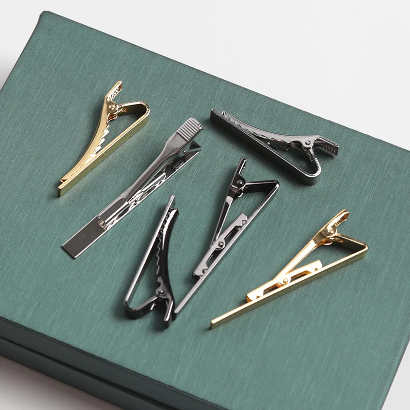 Fashion Style Tie Clip for Men Metal Tone Simple Bar Clasp Practical Necktie Accessories Clasp Tie Pin for Mens Collar Clip