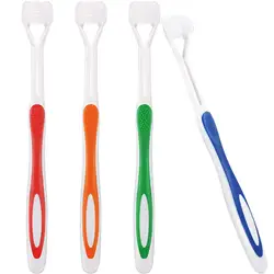 4 Pcs Three Sided Toothbrush Autism Sensory Toothbrush Travel Teeth Gum Care Pretty Good Angle Clean Each Tooth Soft and Gentle