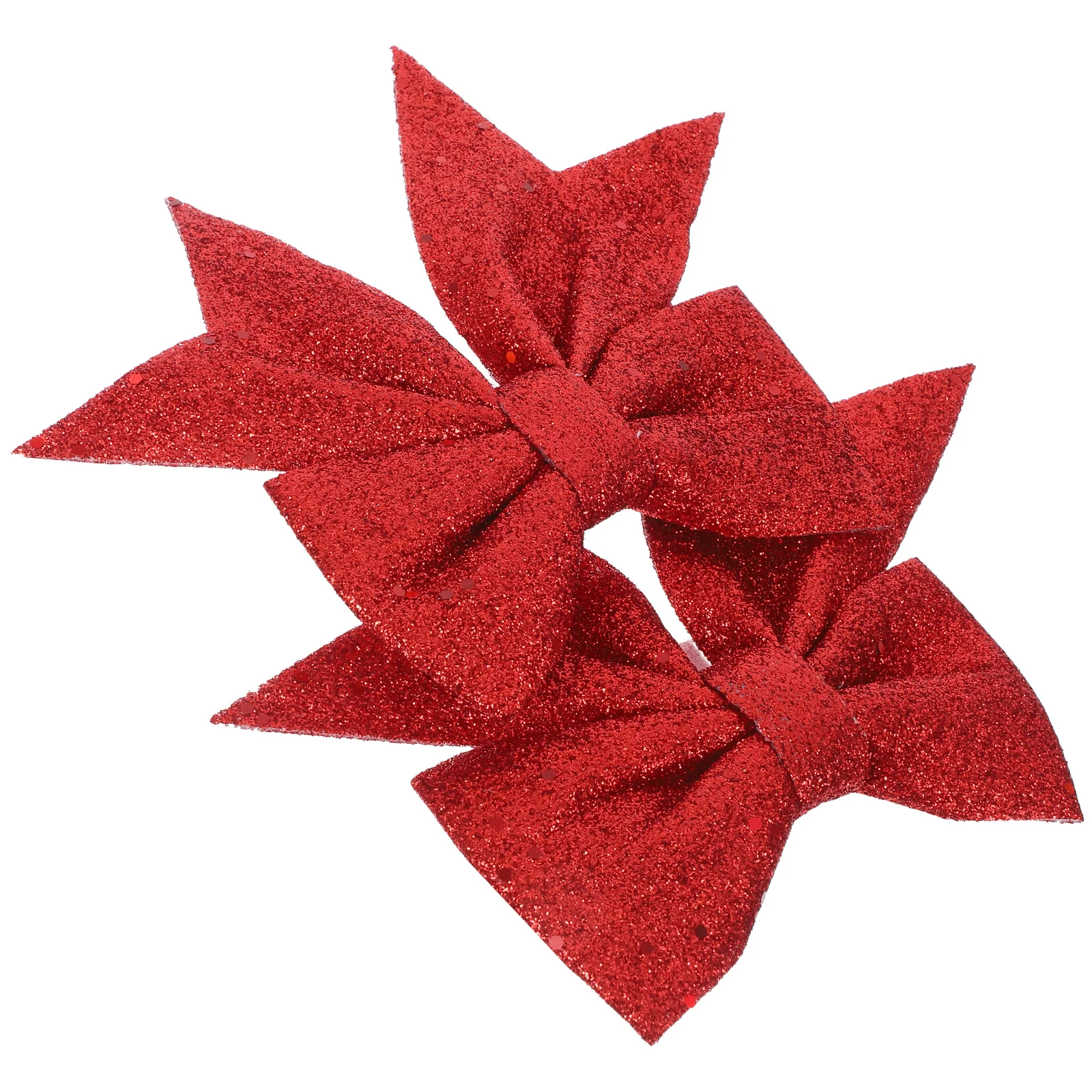 

2pcs Glitter Christmas Decorative Bows for Tree naments 14cm Mini Buffalo Check Reusable Garland Props