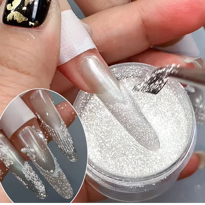 

5g Shining Silver Diamond Nail Powder Ultra Fine Glitter Pigment for Acrylic & Gel Nails DIY Manicure Decorations for Salon 2026