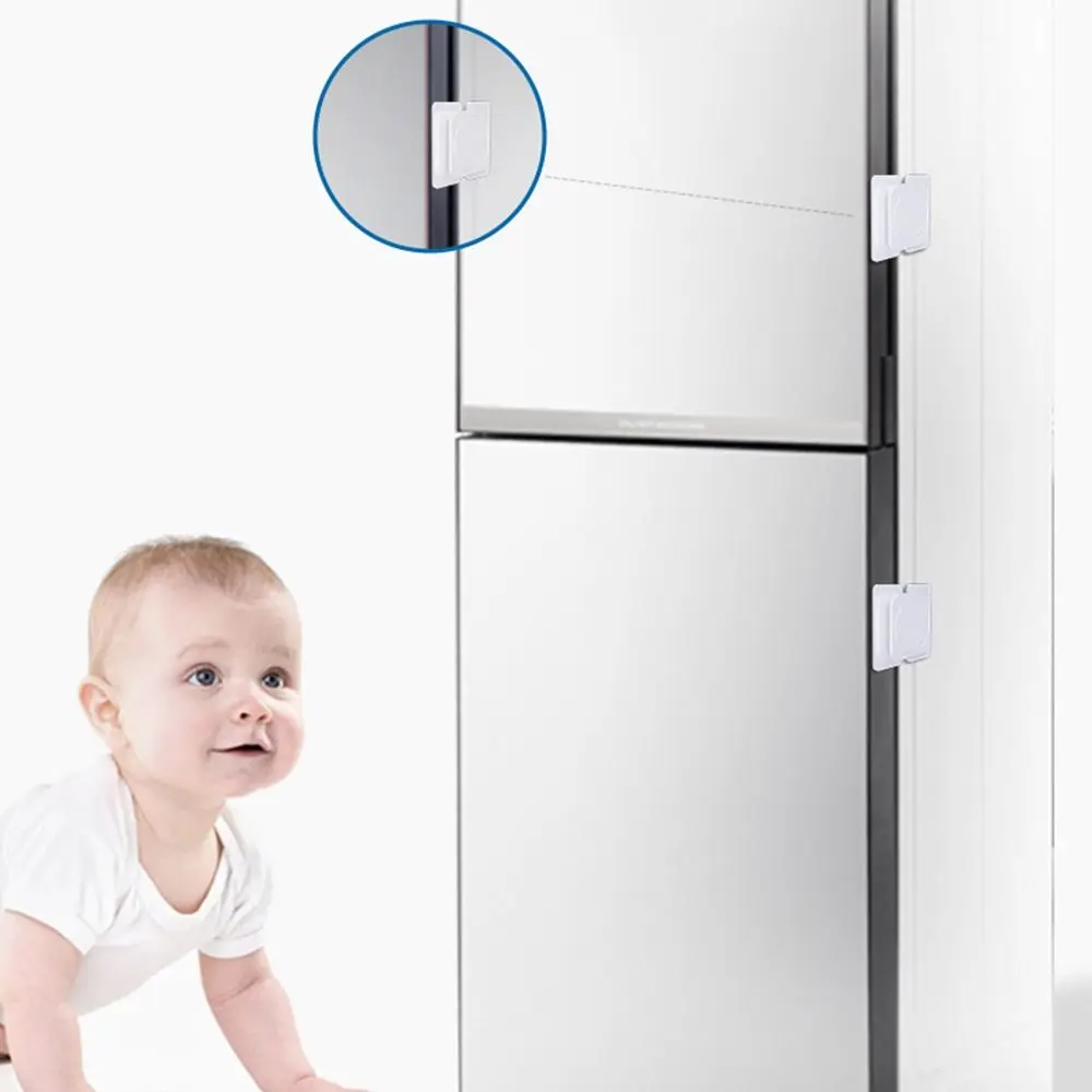 High Quality Multi-function Drawer Anti Opening Lock White Adhesive Safety Lock Plastic Anti-pinch Buckle For Toddler